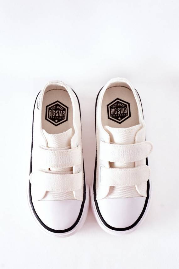 Bērnu brīvā laika apavi ar lipīgām aizdarēm Big Star FF374061 baltas krāsas