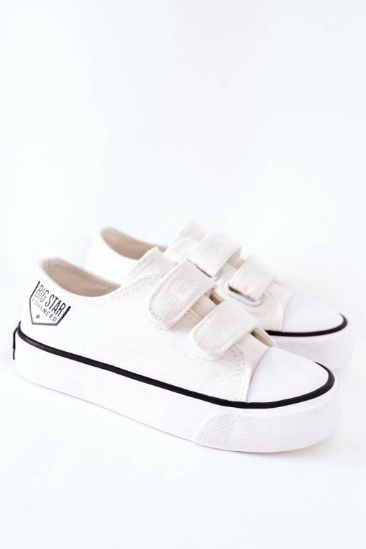 Bērnu brīvā laika apavi ar lipīgām aizdarēm Big Star FF374061 baltas krāsas Bērnu brīvā laika apavi ar lipīgām aizdarēm Big Star FF374061 baltas krāsas