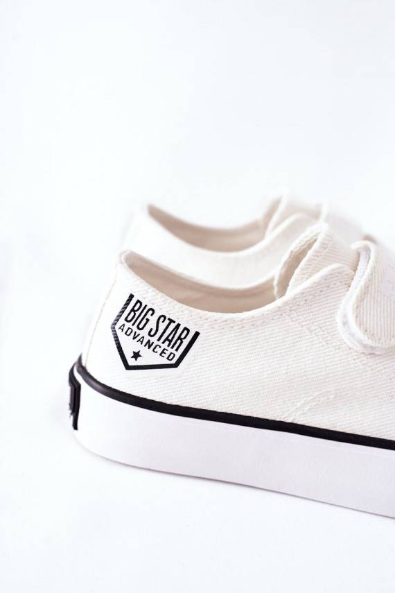 Bērnu brīvā laika apavi ar lipīgām aizdarēm Big Star FF374061 baltas krāsas