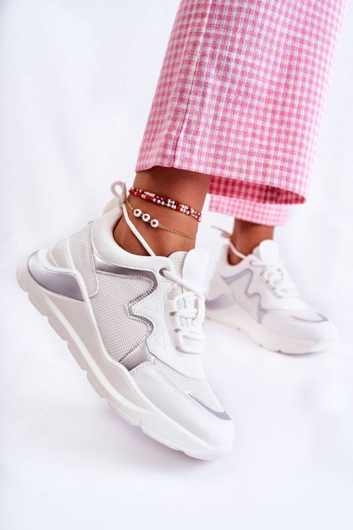   Stilīgas Sneakers modeļa apavi baltas krāsas Allie