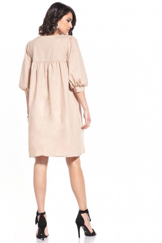 Tessita pūkaina krēma kleita