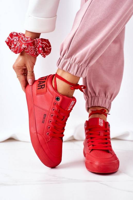   siltināti Sportiska stila apavi Big Star EE274354 sarkanas krāsas