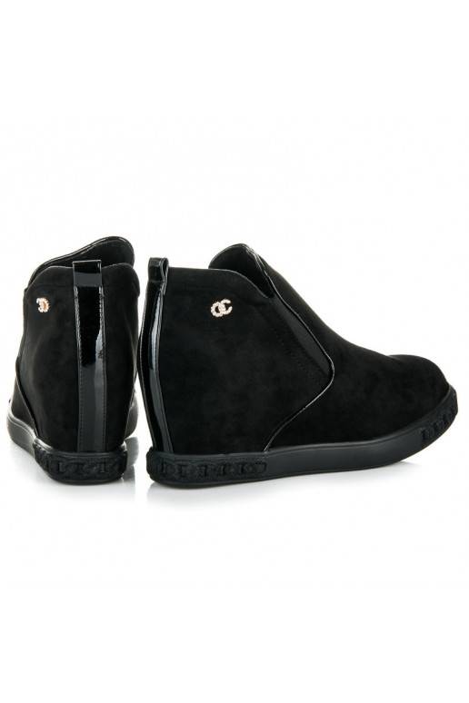 Zamšādas melnas uzvelkamas kurpes ar...