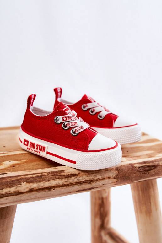 Bērnu apavi Auduma brīvā laika apavi BIG STAR KK374051 sarkanas krāsas