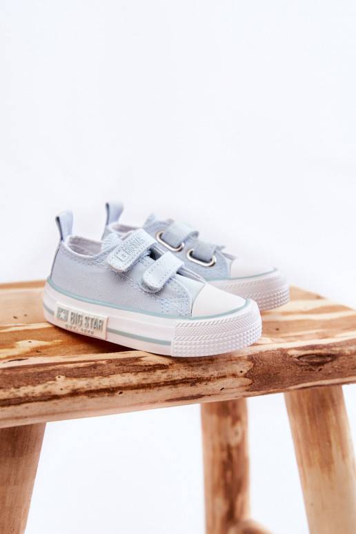 Bērnu apavi Auduma brīvā laika apavi ar lipīgām aizdarēm BIG STAR KK374078 Zilas krāsas