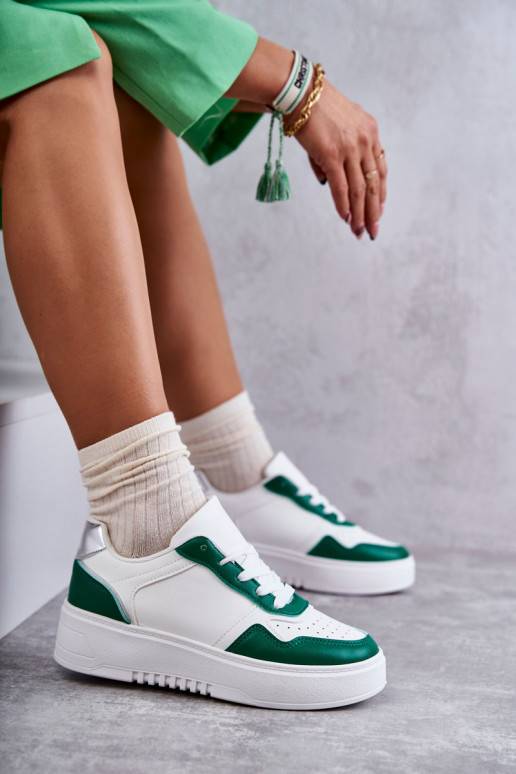   Niskie sporta apavi ar platformu Baltas-Zaļas krāsas Kyllie