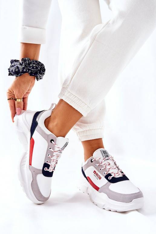 Sportiska stila apavi Sneakers modeļa apavi Big Star II274283 baltas krāsas