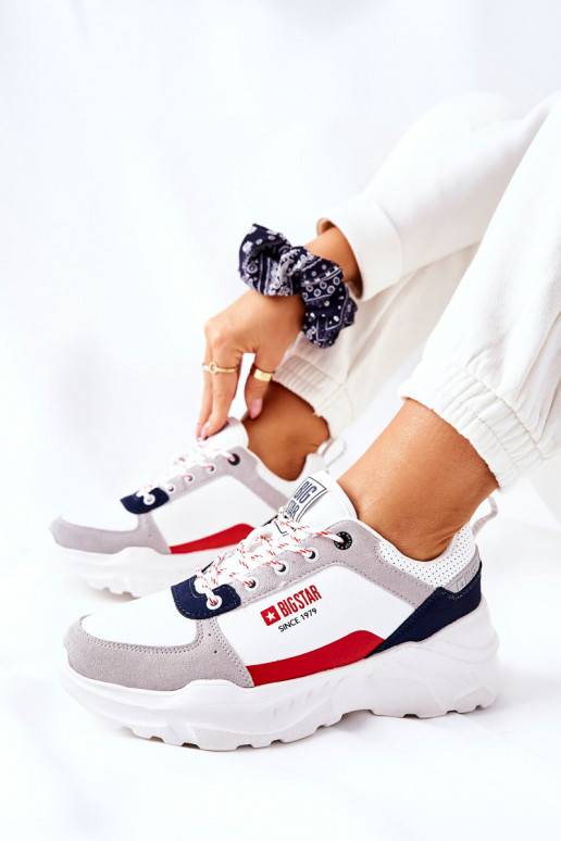 Sportiska stila apavi Sneakers modeļa apavi Big Star II274283 baltas krāsas