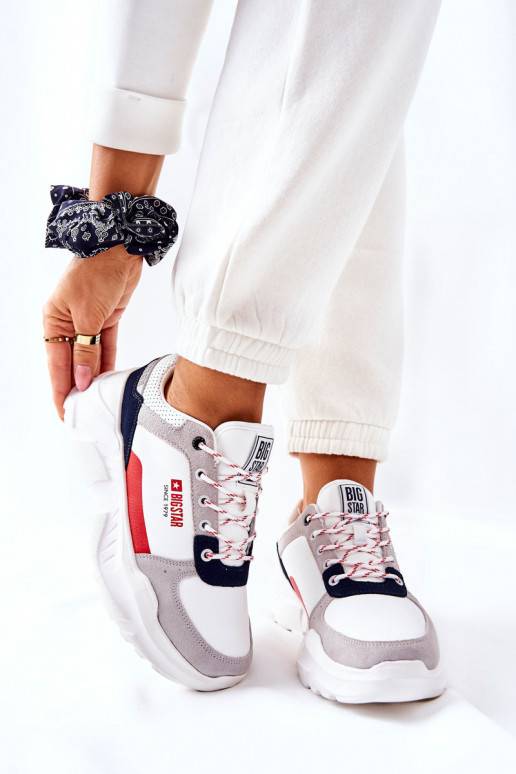Sportiska stila apavi Sneakers modeļa apavi Big Star II274283 baltas krāsas