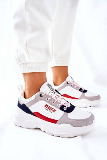 Sportiska stila apavi Sneakers modeļa apavi Big Star II274283 baltas krāsas 2