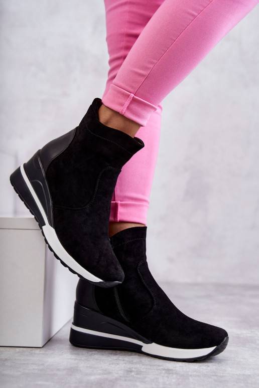 Sneakers modeļa apavi ar platformu melnas krāsas Rita