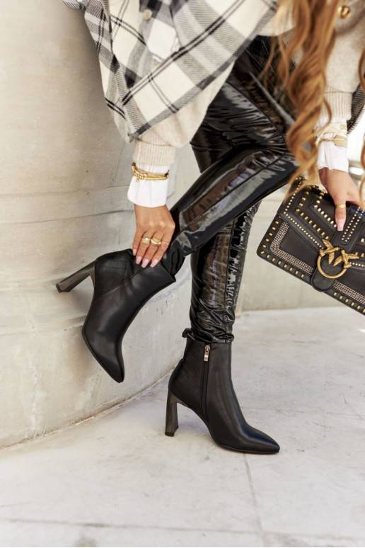   Sieviešu puszābaki melnas krāsas ar papēdi Olastis