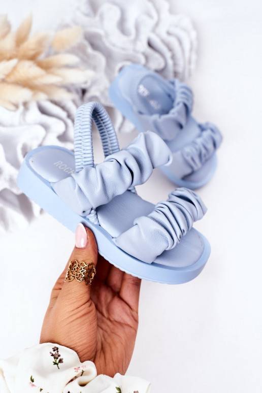 Bērnu apavi ar elastīgu aizdari gaiši zilas krāsas Sweetness