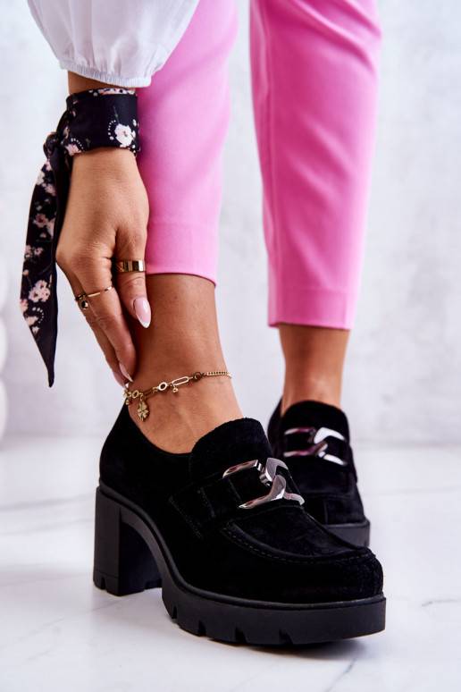 Eleganta stila apavi ar papēdi melnas krāsas Harmell