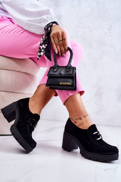 Eleganta stila apavi ar papēdi melnas krāsas Harmell