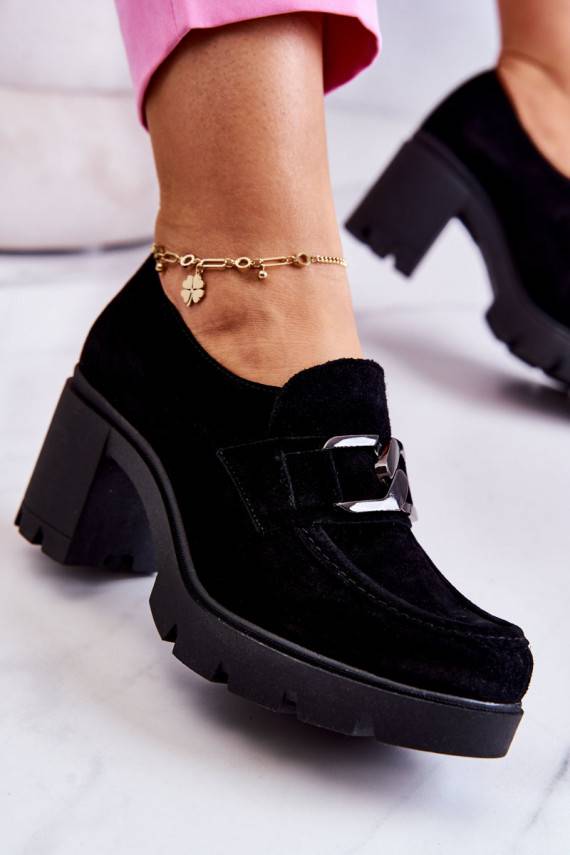 Eleganta stila apavi ar papēdi melnas krāsas Harmell