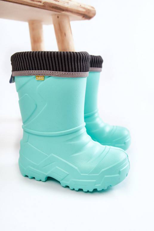 Bērnu apavi Gumijas apavi siltināti Befado 162X305 piparmētras krāsas