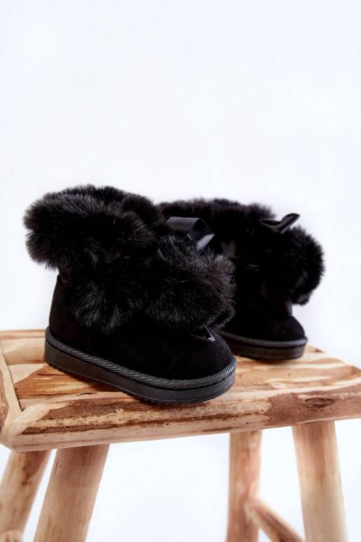 Bērnu apavi  siltināti Sieviešu puszābaki sniega apavi melnas krāsas Roofy