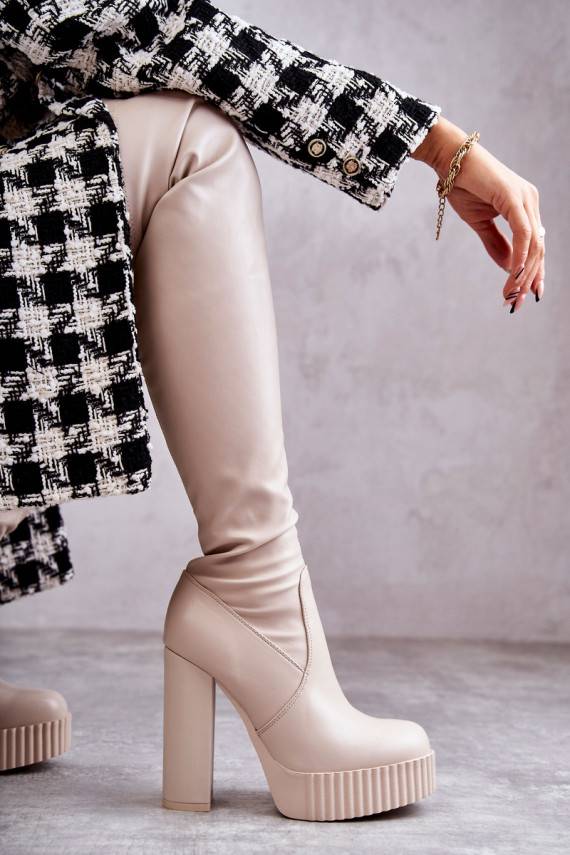    garie zābaki ar platformu smilšu krāsas Katrina