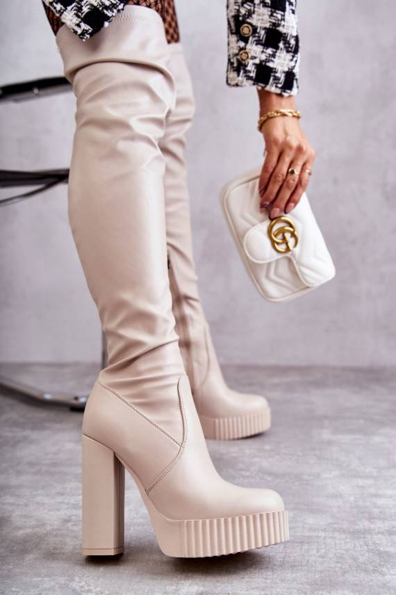    garie zābaki ar platformu smilšu krāsas Katrina