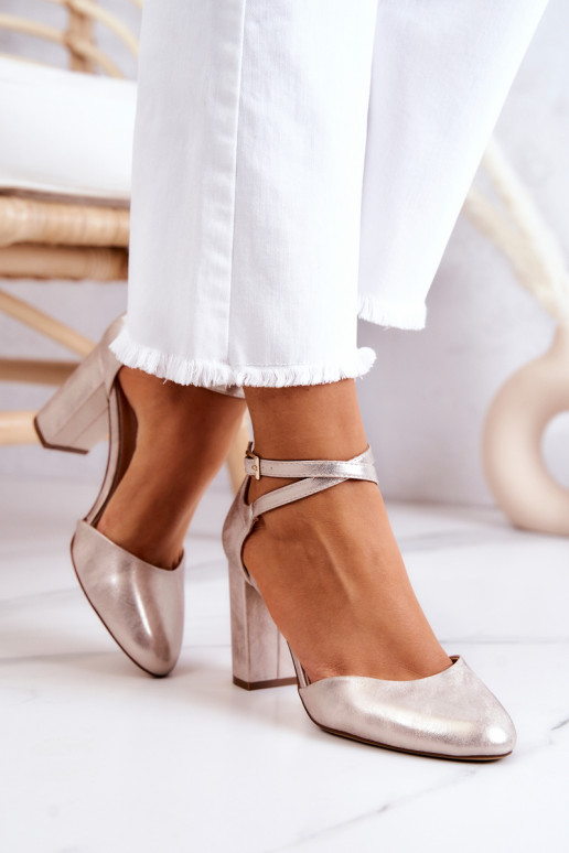 Kurpes   ar papēdi Sergio Leone SK851 Zelta krāsas