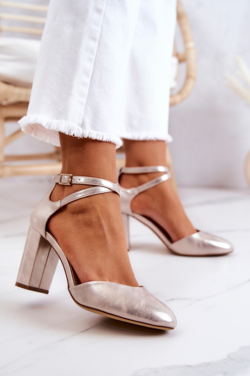 Kurpes   ar papēdi Sergio Leone SK851 Zelta krāsas