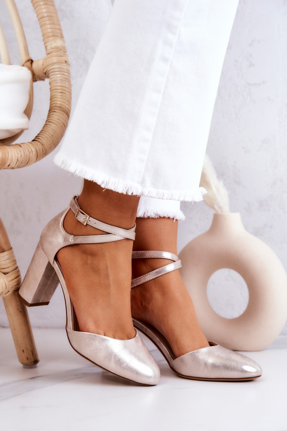 Kurpes   ar papēdi Sergio Leone SK851 Zelta krāsas