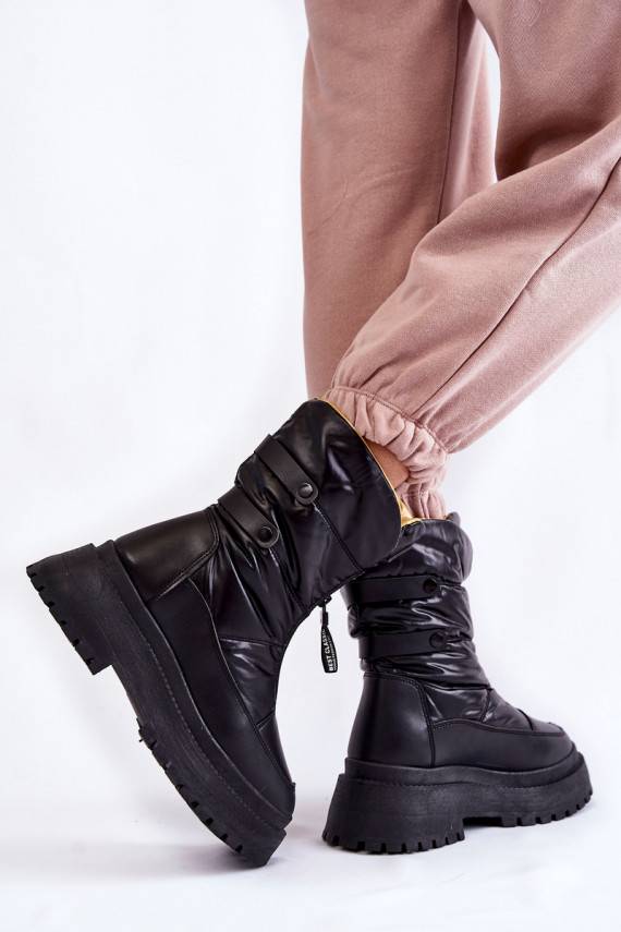    sniega apavi ar rāvējslēdzējiem melnas krāsas Moira