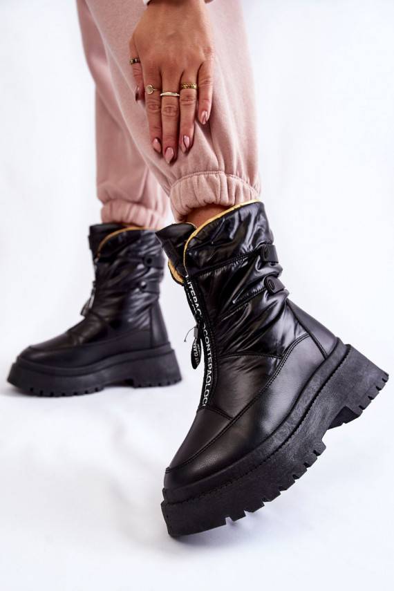    sniega apavi ar rāvējslēdzējiem melnas krāsas Moira