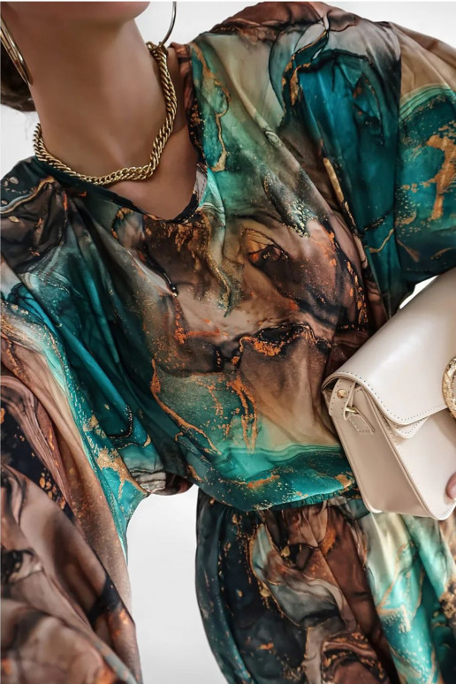 Zaļa kleita ar rakstiem Green Marble Zaļa kleita ar rakstiem Green Marble