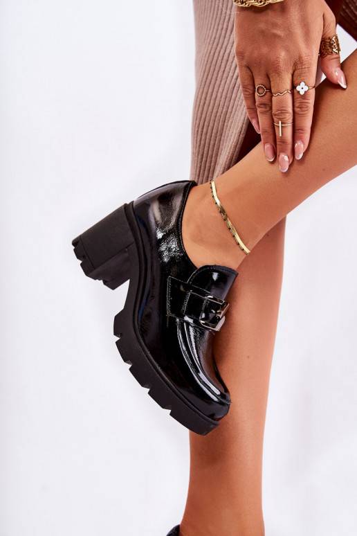 Eleganta stila apavi ar papēdi melnas krāsas Harmell