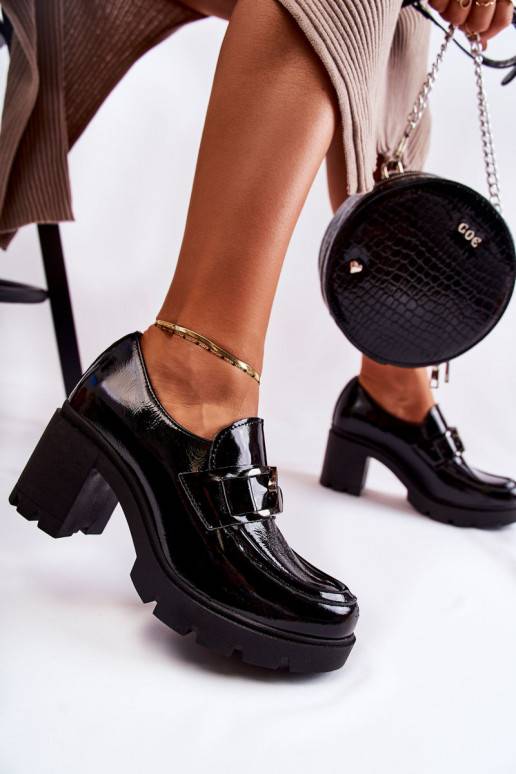 Eleganta stila apavi ar papēdi melnas krāsas Harmell