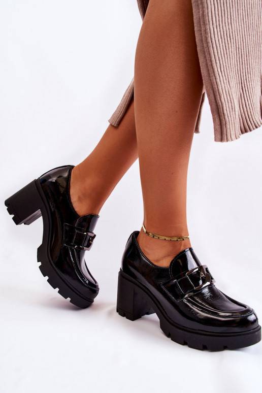 Eleganta stila apavi ar papēdi melnas krāsas Harmell