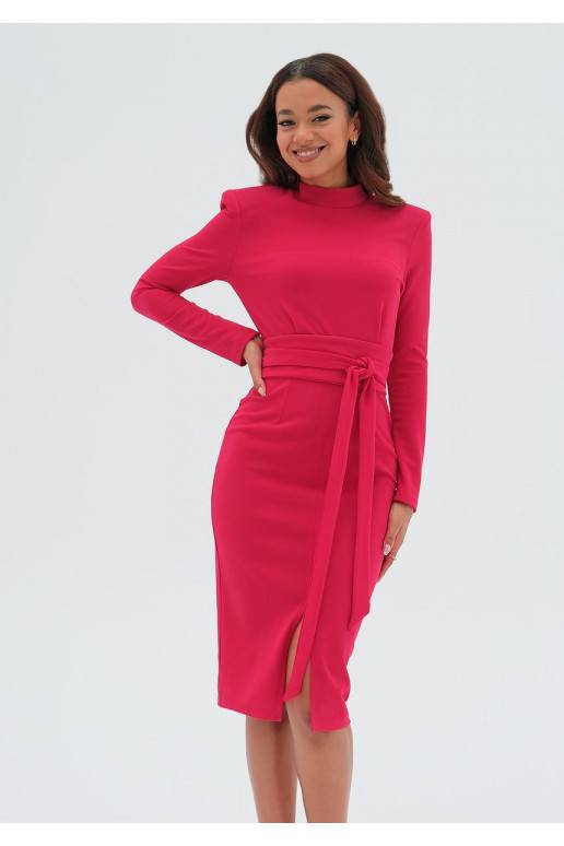 Lucia - eleganta midi garuma kleita rozā krāsā