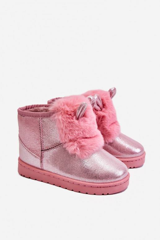 Sniega apavi siltināti ar kažokādu  Rozā krāsas Betty
