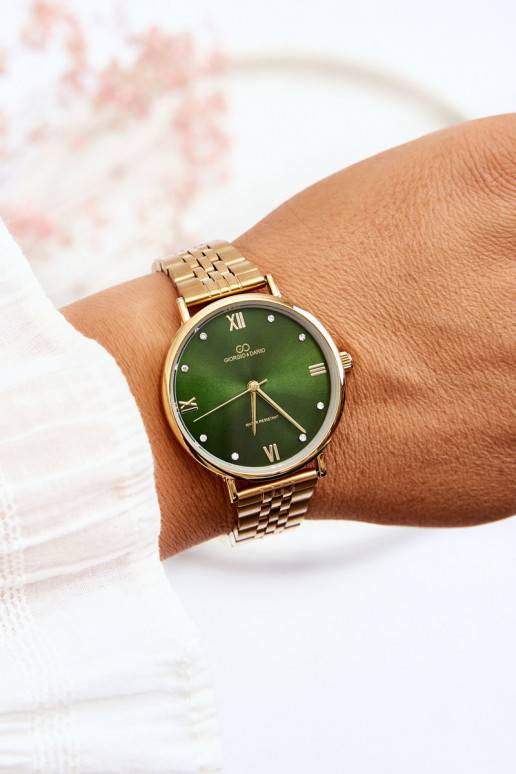  Wodoodporny Sieviešu pulkstenis Zaļas krāsas Tarcza Giorgio&Dario Zelta krāsas