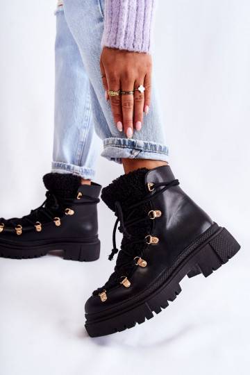 siltināti Sieviešu puszābaki apavi melnas krāsas Arisa 2