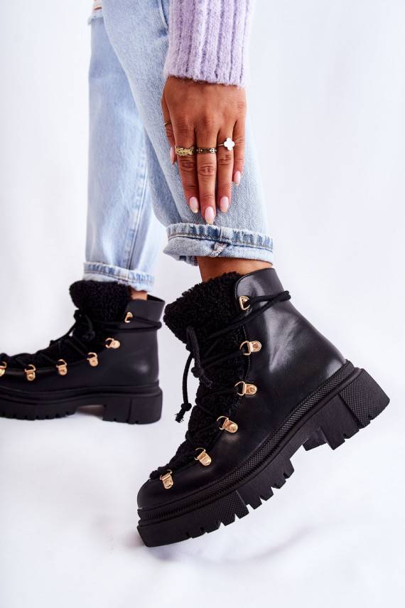   siltināti Sieviešu puszābaki apavi melnas krāsas Arisa