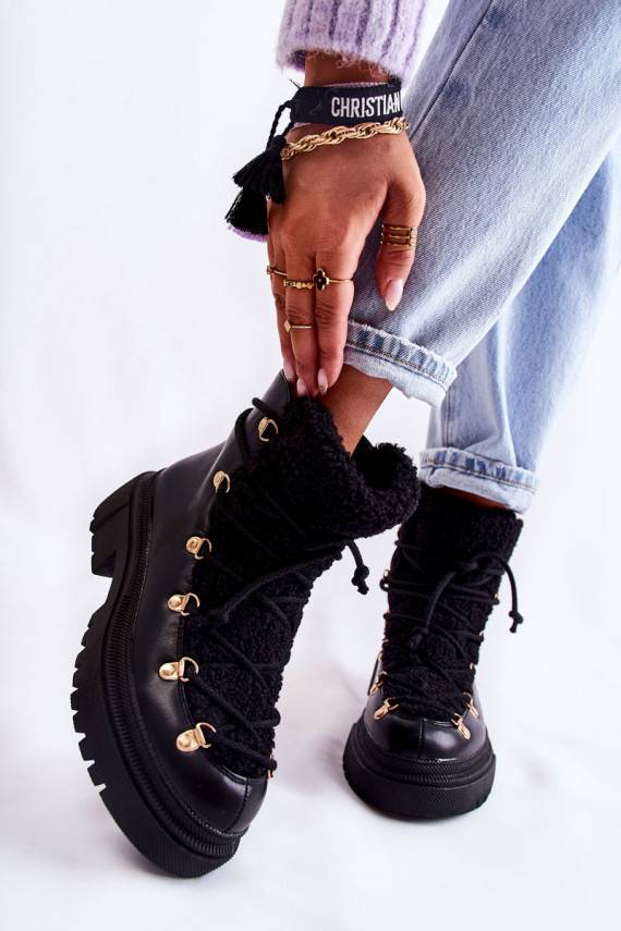   siltināti Sieviešu puszābaki apavi melnas krāsas Arisa