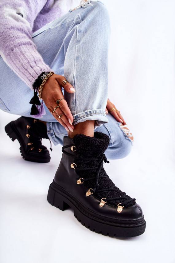   siltināti Sieviešu puszābaki apavi melnas krāsas Arisa