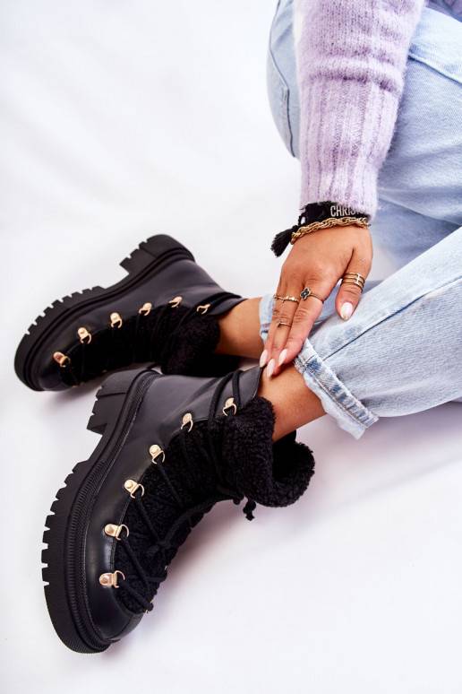   siltināti Sieviešu puszābaki apavi melnas krāsas Arisa