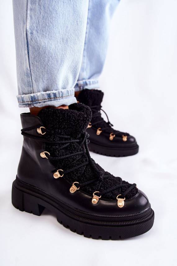   siltināti Sieviešu puszābaki apavi melnas krāsas Arisa