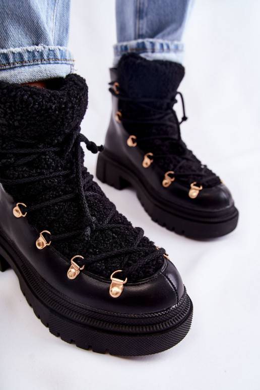   siltināti Sieviešu puszābaki apavi melnas krāsas Arisa