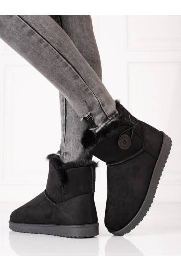 silti Sieviešu sniega zābaki Shelovet Melnas krāsas z guzikiem 2