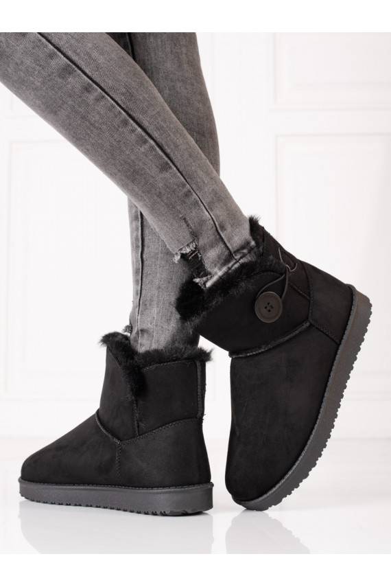 silti Sieviešu sniega zābaki Shelovet Melnas krāsas z guzikiem