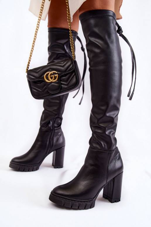   garie zābaki ar platformu  Shoes 3245 melnas krāsas