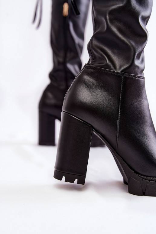   garie zābaki ar platformu  Shoes 3245 melnas krāsas