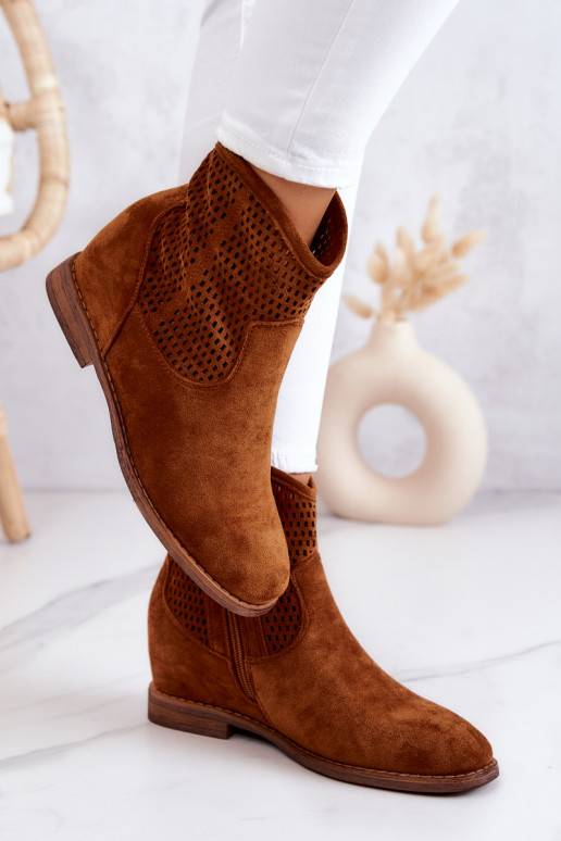 zamšādas   Sieviešu puszābaki  brūnas krāsas Solene zamšādas   Sieviešu puszābaki  brūnas krāsas Solene