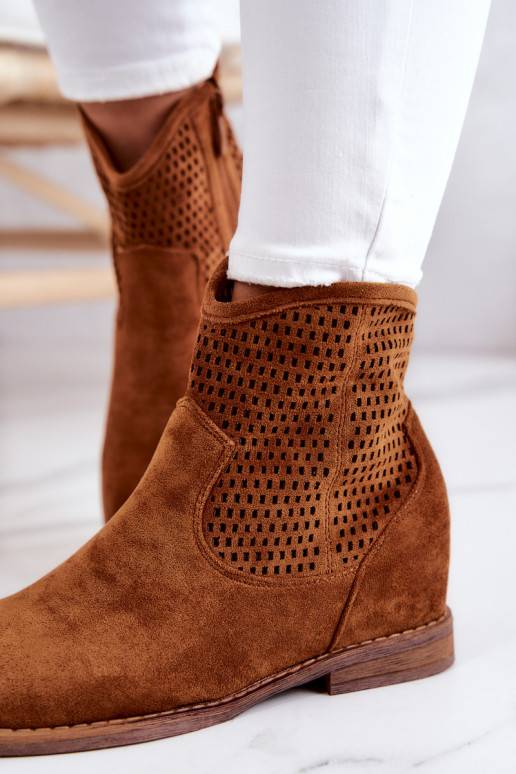 zamšādas   Sieviešu puszābaki  brūnas krāsas Solene zamšādas   Sieviešu puszābaki  brūnas krāsas Solene