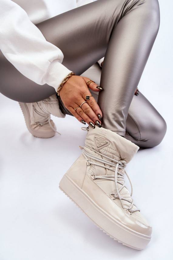   Stilīgasrnas sniega apavi šņorējami Ziloņkaula krāsas Carrios